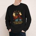 Wizard Cat Reading a Book While Crocheting Youth Long Sleeve Tee