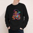 Woman Reading Book Lover Geometric Girl Afro History Youth Long Sleeve Tee