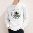 Astronaut Reading Book To Alien Moon Space Astronomy Youth Long Sleeve Tee