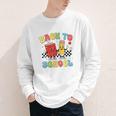 Back To School Checkered Book Pencil Groovy Teacher Student Youth Long Sleeve Tee
