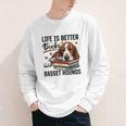 Basset Hound Dog Breed Life Is Better With Books And a For Men Women Girls Kids Youth Long Sleeve Tee