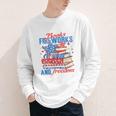 Books Fireworks And Freedom 4th Of July Book Lover Youth Long Sleeve Tee