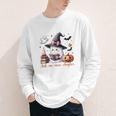 Ghost Reading Book Coquette Bow Halloween Girl Toddler Kid Premium Youth Long Sleeve Tee