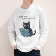 Just One More Chapter Bookworm Cat Book Lover Youth Long Sleeve Tee