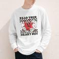 Read Your Heart Out Teacher Valentines Book Lover Youth Long Sleeve Tee