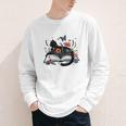 Retro Cute Cat Floral Book Librarian Vintage Floral Cat Book Youth Long Sleeve Tee Retro Cute Cat Floral Book Librarian Vintage Floral Cat Book Youth Long Sleeve Tee