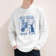 Sarcastic Anti Social Book Club Cat Skull Book Lover Youth Long Sleeve Tee Sarcastic Anti Social Book Club Cat Skull Book Lover Youth Long Sleeve Tee