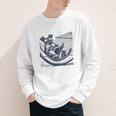 Schnauzer Hammock Reading Book Schnauzer Glasses Youth Long Sleeve Tee