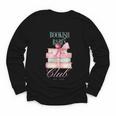 Bookish Babes Club Cute Pink Book Stack With Bow Youth Long Sleeve Tee