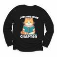 Cat Reading Books Bookworm Read One More Chapter Youth Long Sleeve Tee