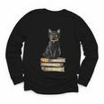 Cat Sitting On Books Youth Long Sleeve Tee