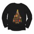 Christmas Tree Bookshelf Book Lover Library Men Women Kids Youth Long Sleeve Tee