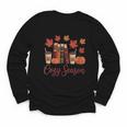 Cozy Season Autumn Leaves Books Pumpkins Fall Halloween Youth Long Sleeve Tee