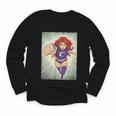 The Crimson Crescent 90s Retro Comic Book Superheroine Art Youth Long Sleeve Tee