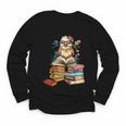 Cute Reading Chicken With Glasses Books Bookworm Reader Book Youth Long Sleeve Tee