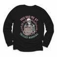 Dark Romance Had Me At Trigger Warning Skeleton Smutt Book Youth Long Sleeve Tee