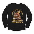 Easily Distracted By Dragons And Books Fantasy Book Lover Youth Long Sleeve Tee