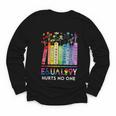 Equality Hurts No One Book Flower Rainbow Pride Month LGBTQ Youth Long Sleeve Tee