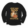 Floral Cow Reading Pun Just One More Chapter Cozy Book Lover Youth Long Sleeve Tee