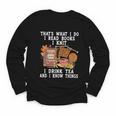 Knitting Reading Books Drinking Tea Knitter Knit Youth Long Sleeve Tee Knitting Reading Books Drinking Tea Knitter Knit Youth Long Sleeve Tee
