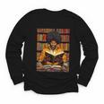 Man Reading Book Black History Month Book Lover Afro Youth Long Sleeve Tee