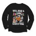 Well Read & Slightly Feral Raccoon Book Lover Graphic Youth Long Sleeve Tee