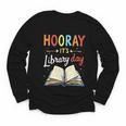 Reading Books Bibliophile Hooray It's Library Day Youth Long Sleeve Tee