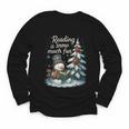 Reading Is Snow Much Fun Christmas Books Snowman Bookworm Youth Long Sleeve Tee
