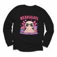 Readsolotl Pink Kawaii Axolotl Book Lover Reading Youth Long Sleeve Tee