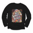 Retro Floral Red & Booked Library Reading 4th Of July Youth Long Sleeve Tee