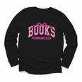 Retro Pink Coquette Bow Valentine Book Lover Varsity Youth Long Sleeve Tee