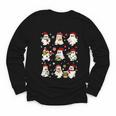 Santa Ghost Reading Books Christmas Library Teacher Youth Long Sleeve Tee