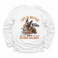 Belgian Malinois Dog Breed Life Is Better With Books And a Men Women Kids Youth Long Sleeve Tee