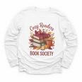 Cozy Readers Book Society Fall Autumn Floral Pumpkin Season Youth Long Sleeve Tee