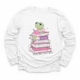 Cute Book Lover Frog Pretty Girls Read Books Kawaii Reading Youth Long Sleeve Tee