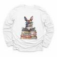 Cute Reading Bunny With Glasses Books Bookworm Reader Book Premium Tri-Blend Youth Long Sleeve Tee