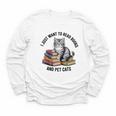 I Just Want To Read Books And Pet Cats Raglan Baseball Tee Youth Long Sleeve Tee