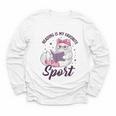 Reading Is My Favorite Sport Saying Cat And Book Lover Youth Long Sleeve Tee