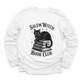 Salem Witch Book Club Bookish Halloween Cat Women Youth Long Sleeve Tee