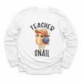 Teacher Snail With Glasses On Books Cute Pre-K Kindergarten Youth Long Sleeve Tee