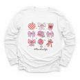 Valentine Teacher Cute Bows Apple Globe Pencil Books Art Youth Long Sleeve Tee Valentine Teacher Cute Bows Apple Globe Pencil Books Art Youth Long Sleeve Tee