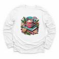 Vintage Cozy Winter Hot Cocoa Books Gingerbread Book Lovers Youth Long Sleeve Tee